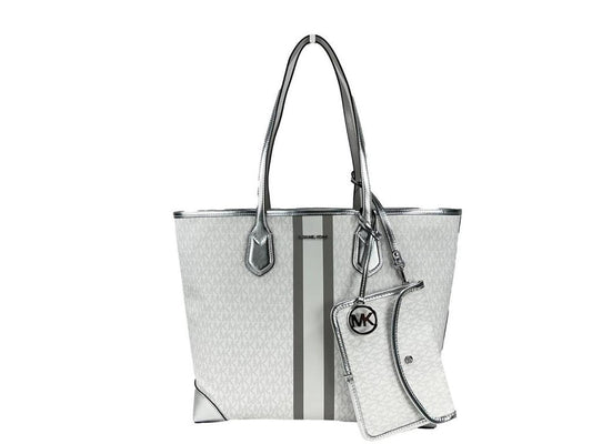 Eva Large Stripe Travel Tote Bag Plus Pouch Women's