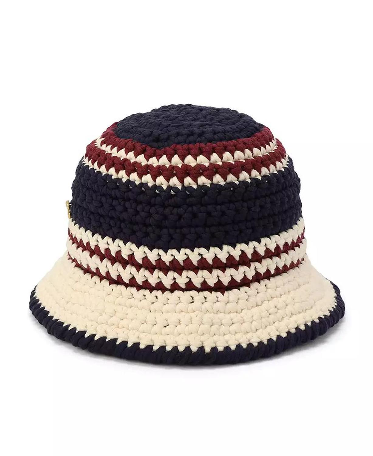 Women's Stripe Crochet Bucket Hat