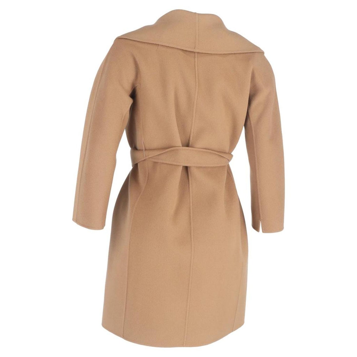 S Belted Shawl Coat in Brown Cashmere