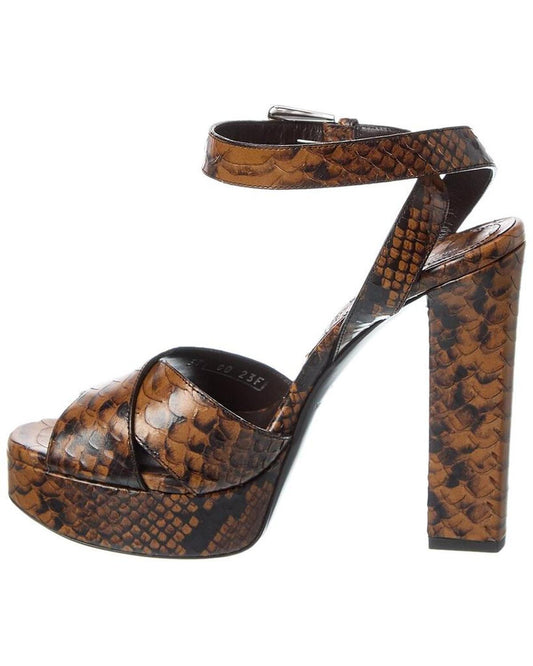 Cannon Runway Python-Embossed Leather Platform Sandal