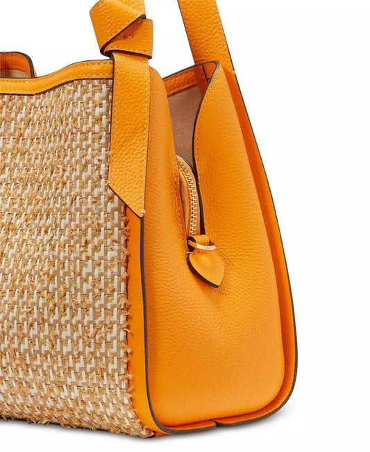 Knott Raffia Tweed Crossbody Tote