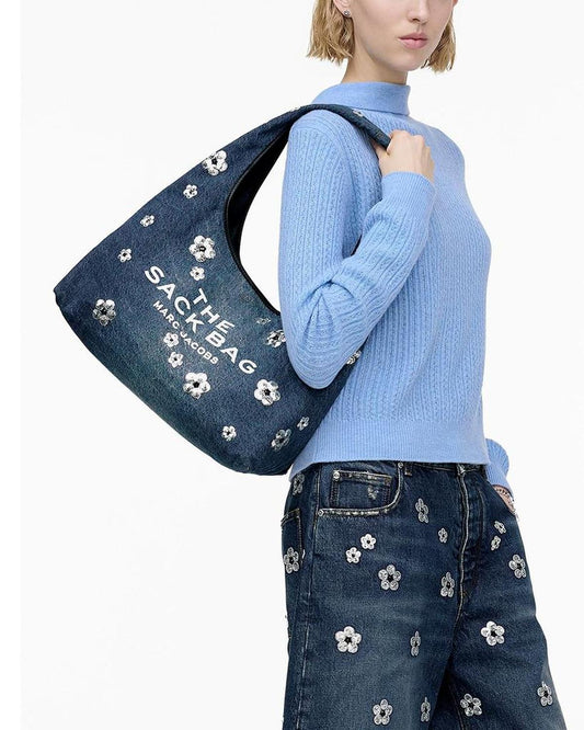 The Sequin Daisy Denim Sack Bag