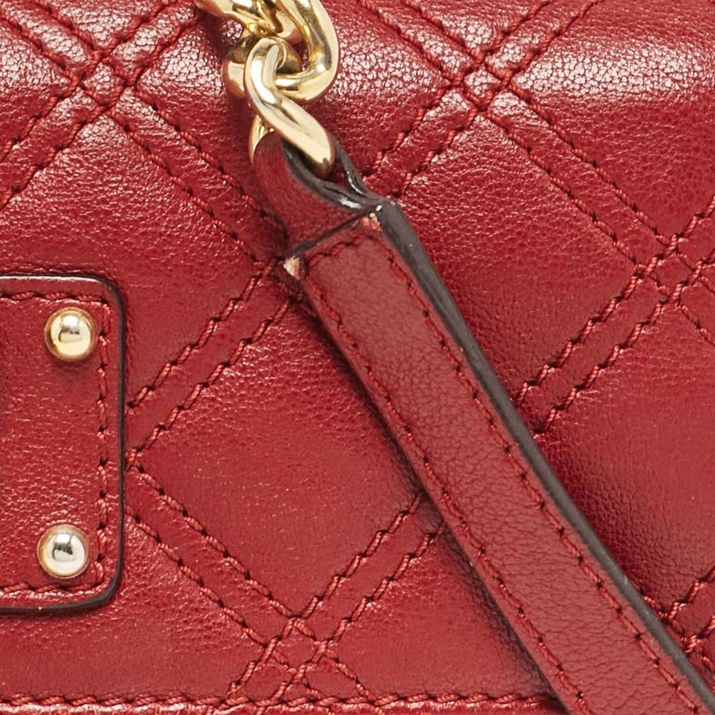 Red Quilted Leather The Small Single Flap Bag