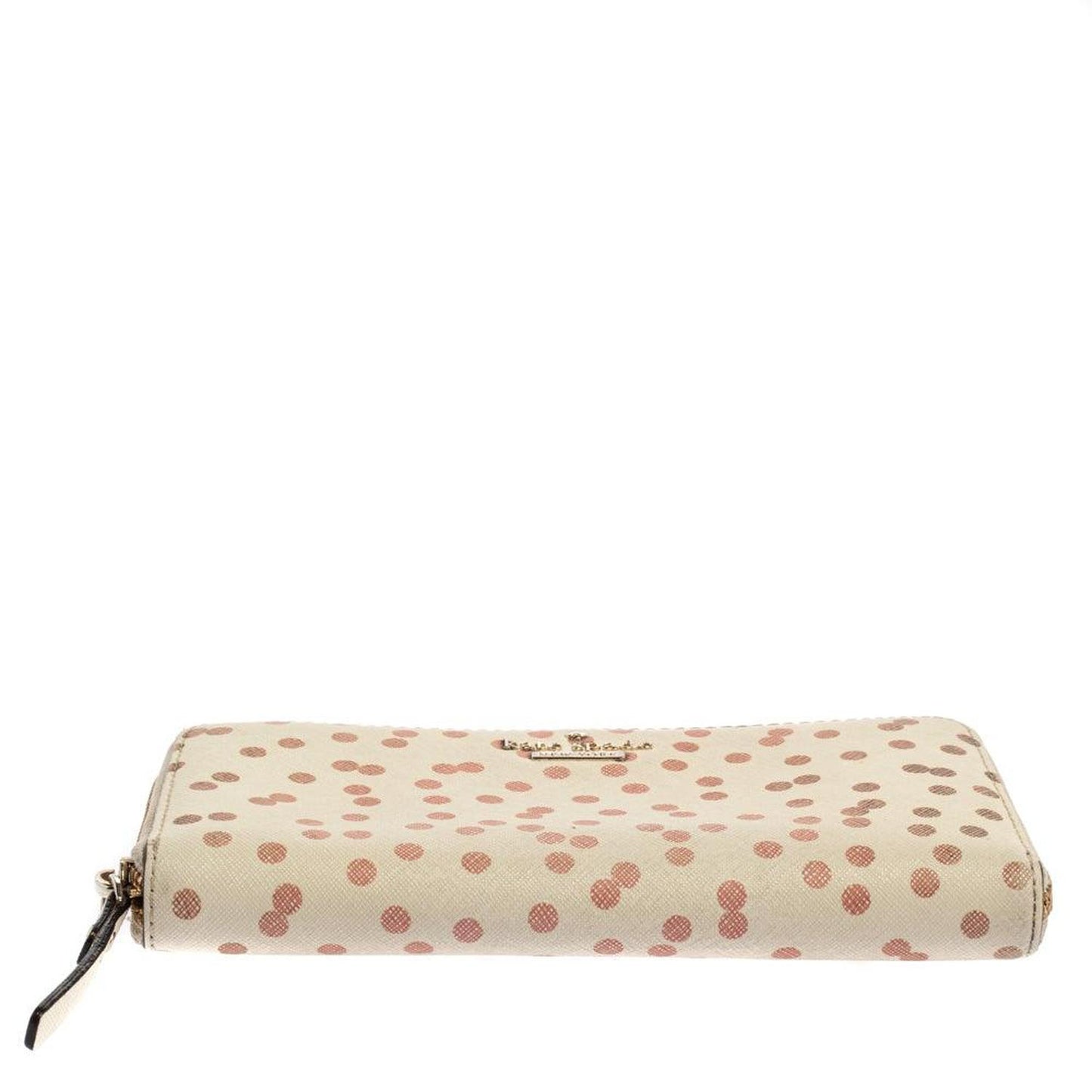 Kate Spade White/red Polka Dots Zip Around Wallet