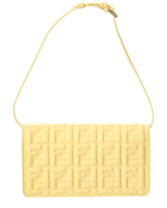 FENDI Baguette FF Leather Wallet On Chain