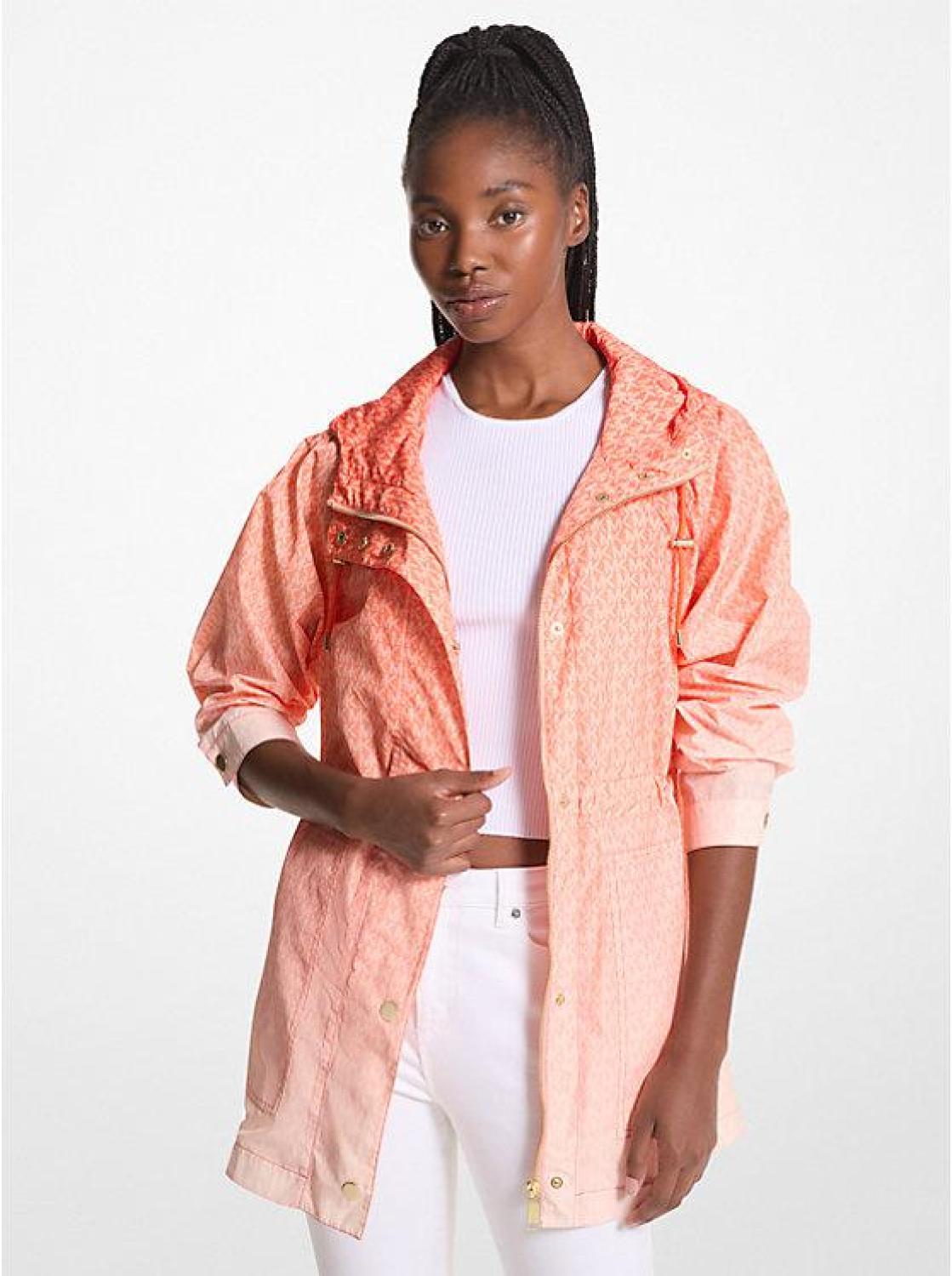 Ombré Logo Print Ciré Anorak