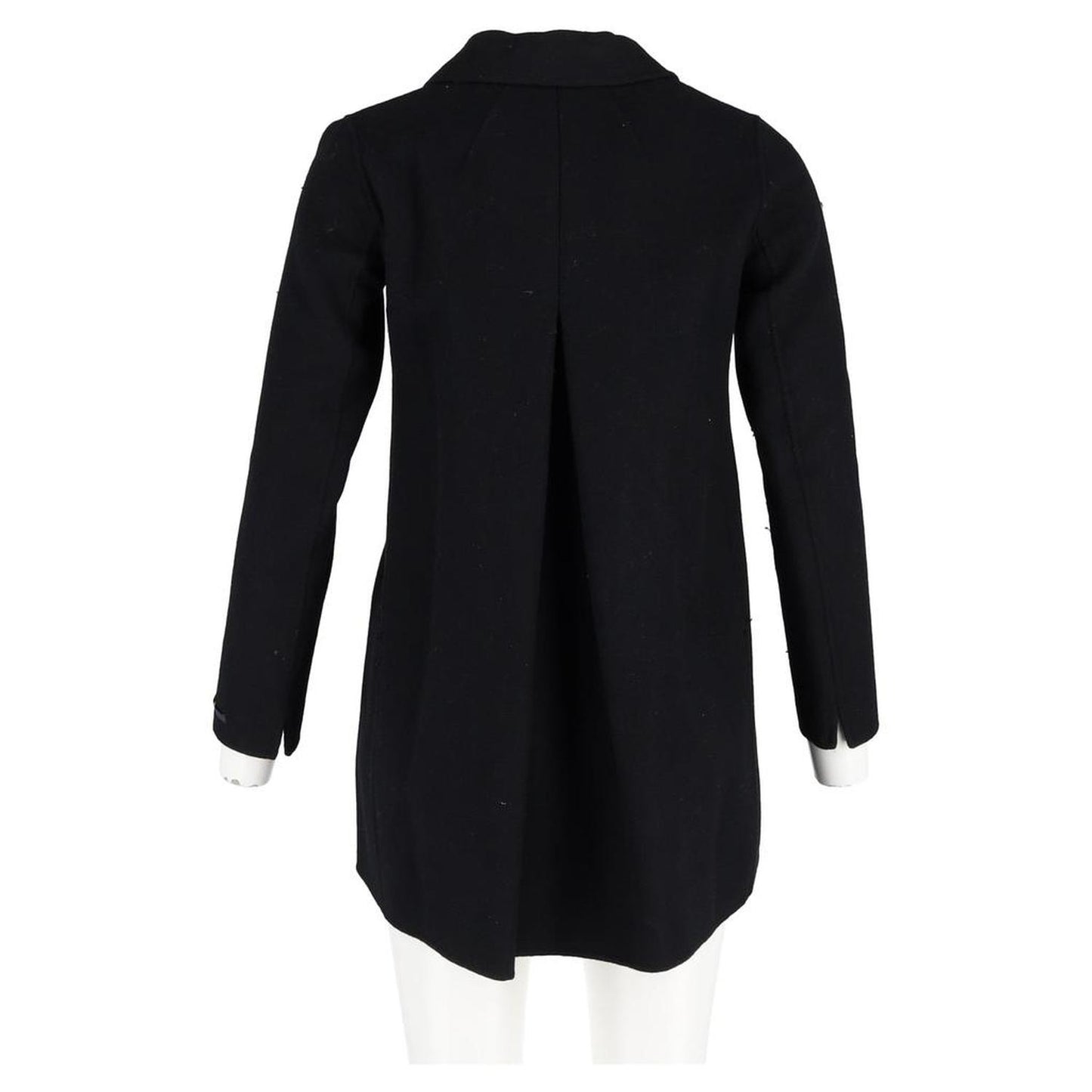 Double-Breasted Peacoat in Black Wool