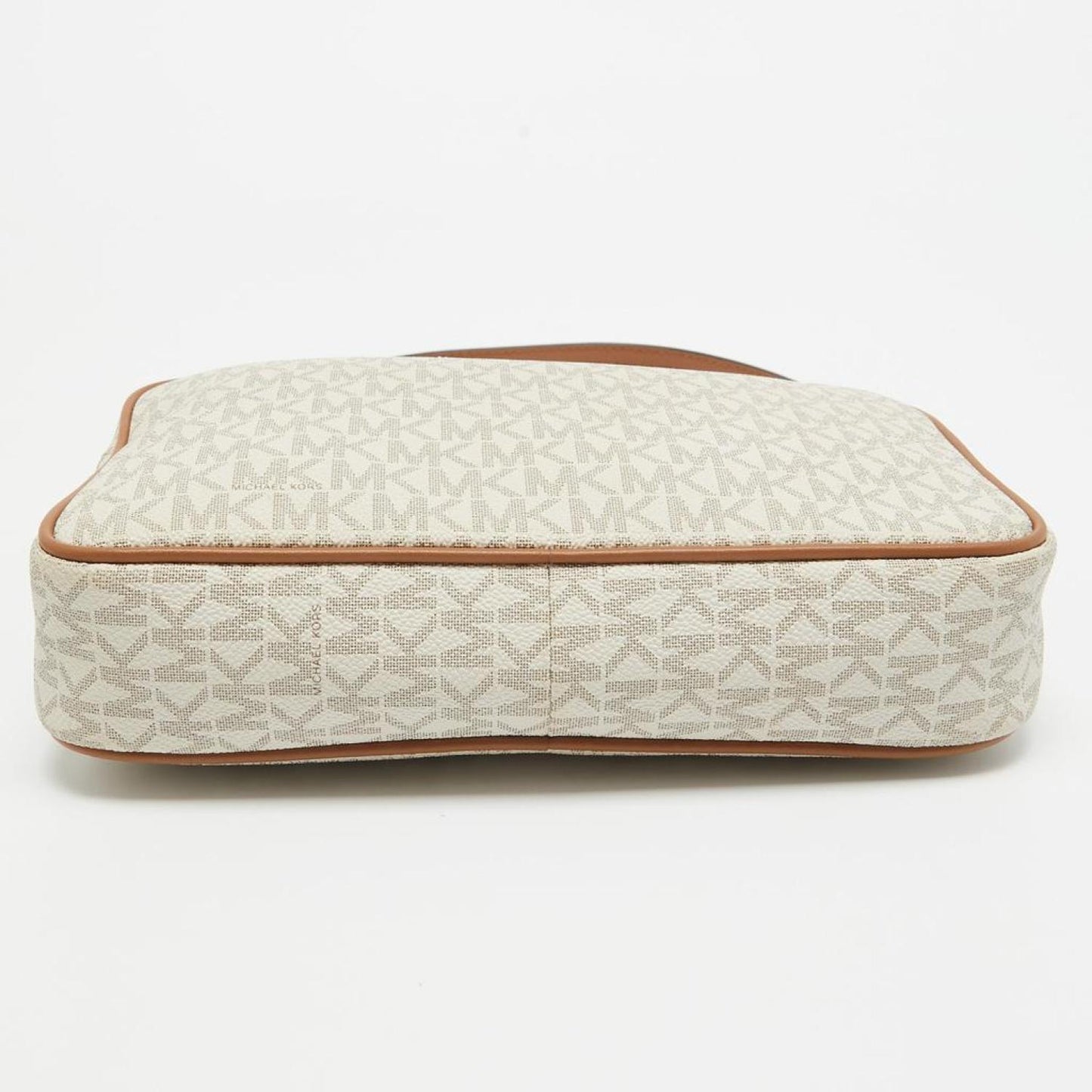 Michael Kors Signature Coated Canvas And Leather East West Crossbody Bag