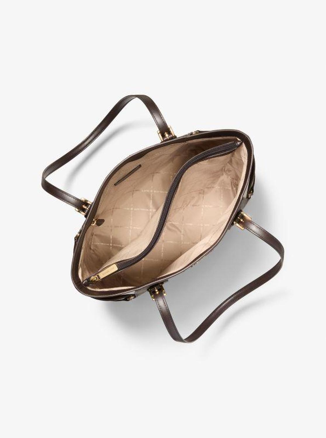 Voyager Large Color-Block Metallic Signature Logo Tote Bag