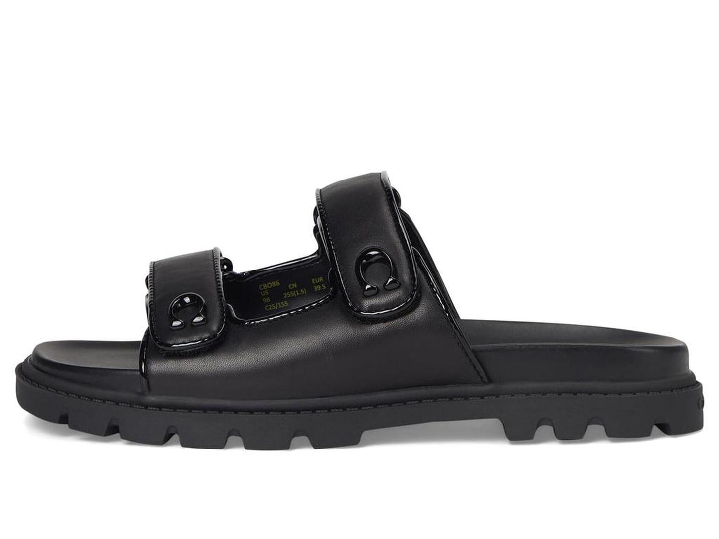 Sculpted C Leather Double Band Sandals