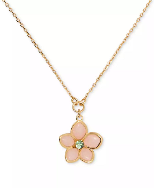 Gold-Tone Pastel Petals Pendant Necklace, 16" + 3" extender