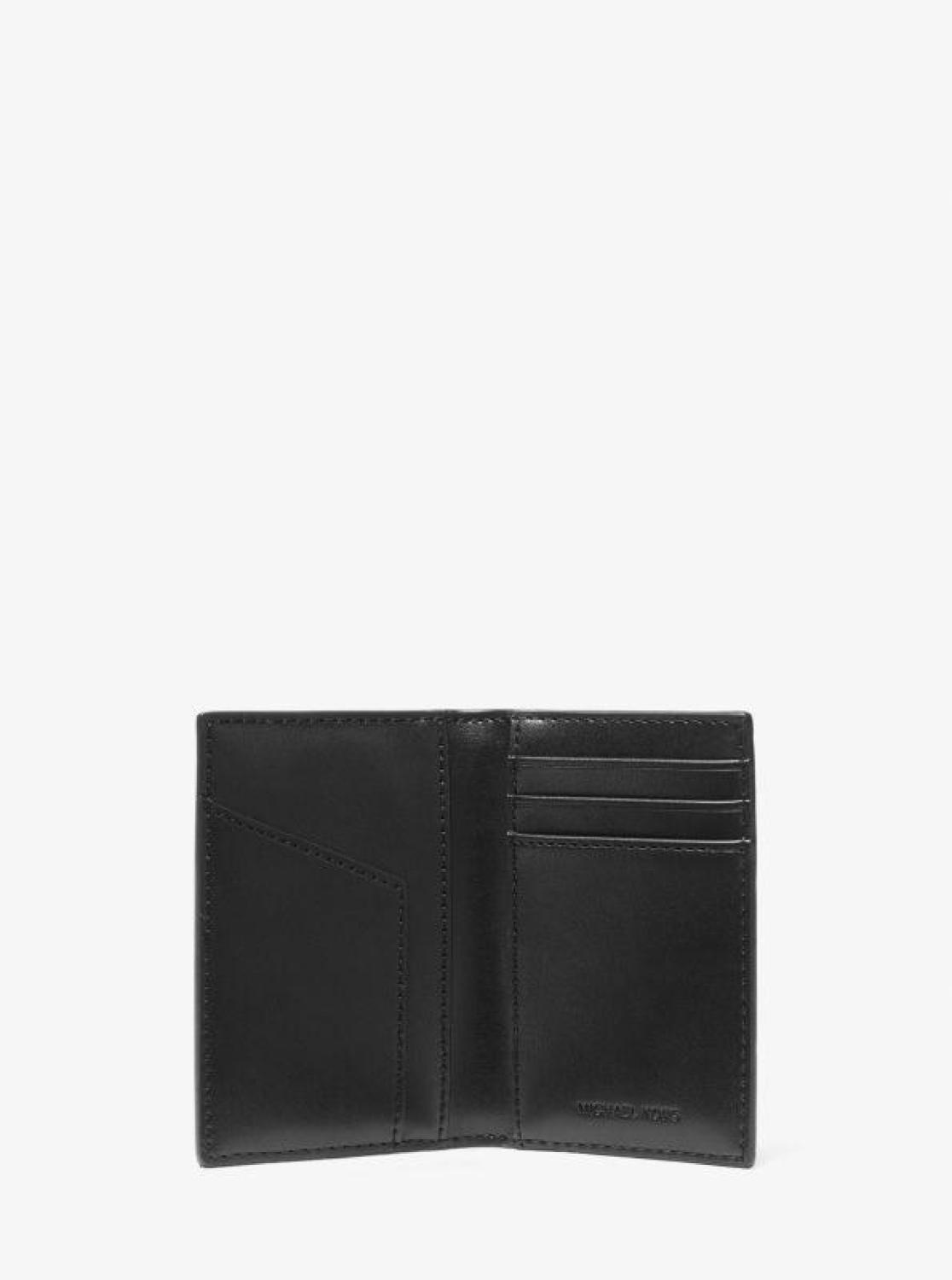 Hudson Metallic Crocodile Embossed Leather Bi-Fold Card Case