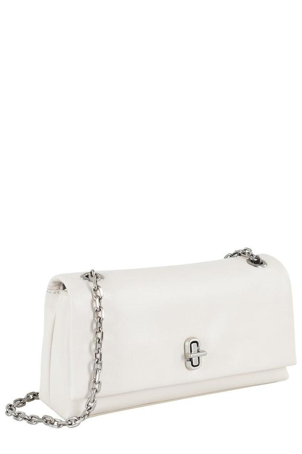Dual Chain Wallet In Soft White Nappa Leather