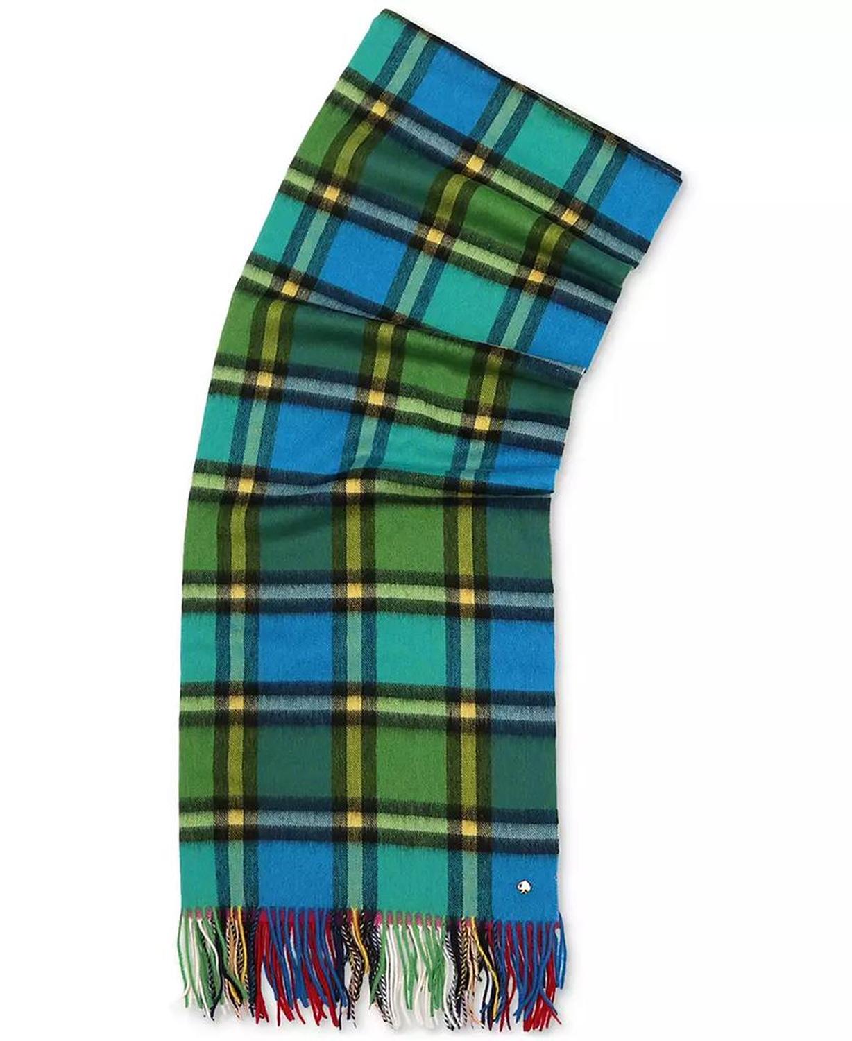 Plaid Mix Multi Yarn Dye Wool Scarf