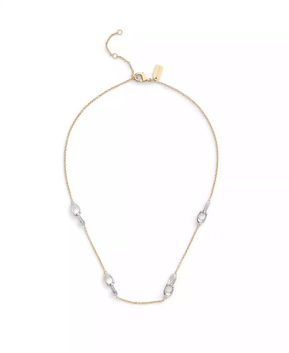 Faux Stone Signature Pavé C Strand Necklace