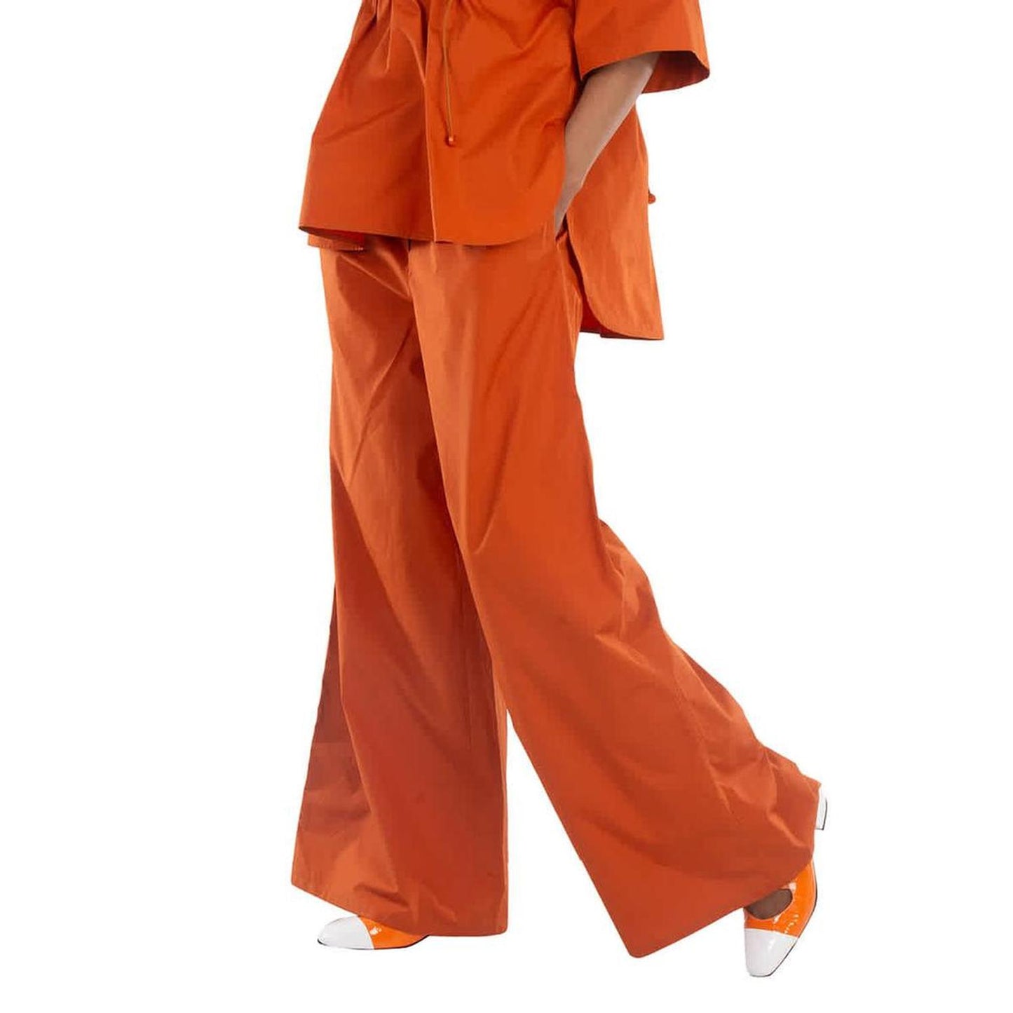 Navigli High-Rise Cotton Wide-Leg Pants