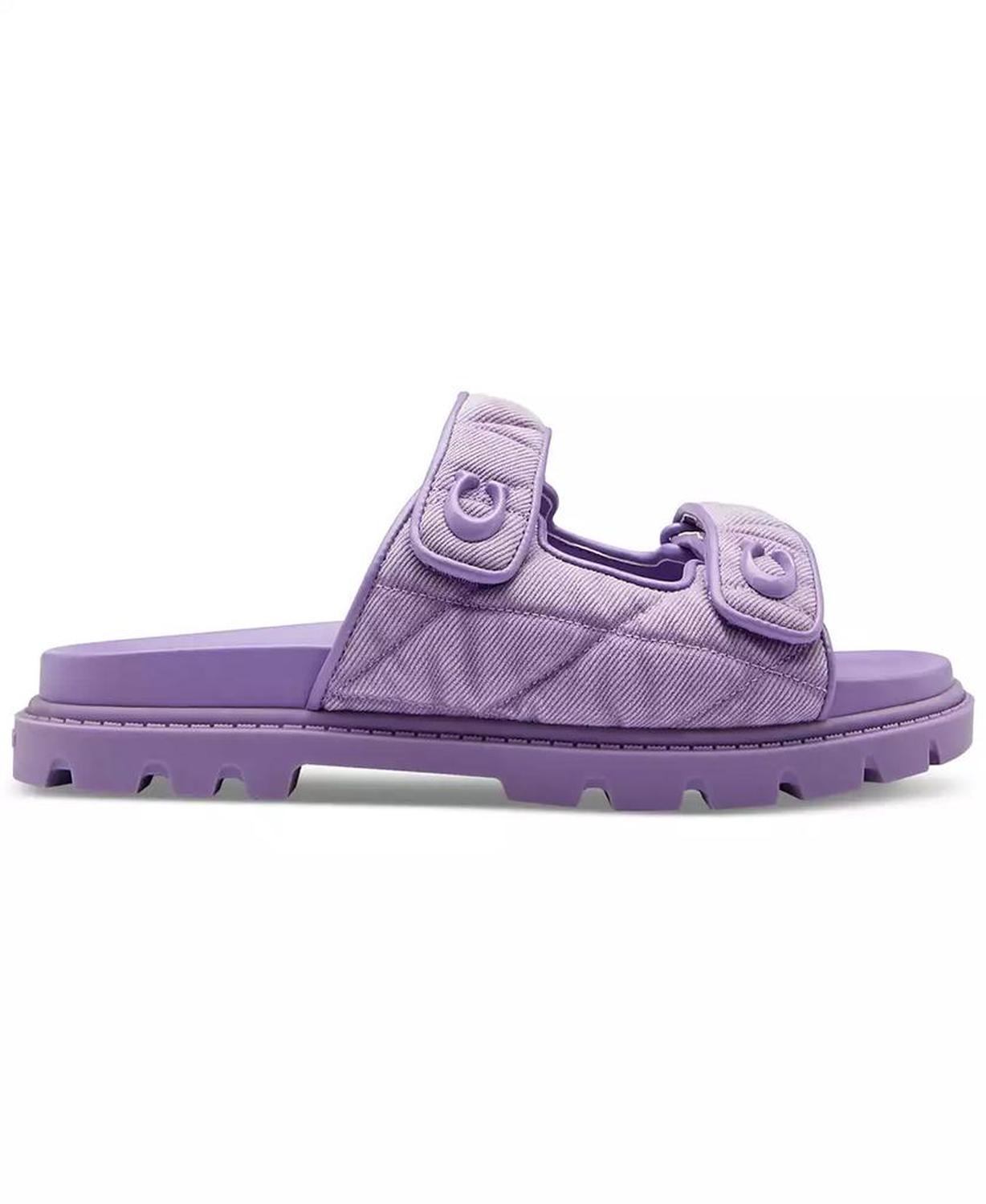 Women's Sculpted C Quilted Washed Denim Double Band Sandals