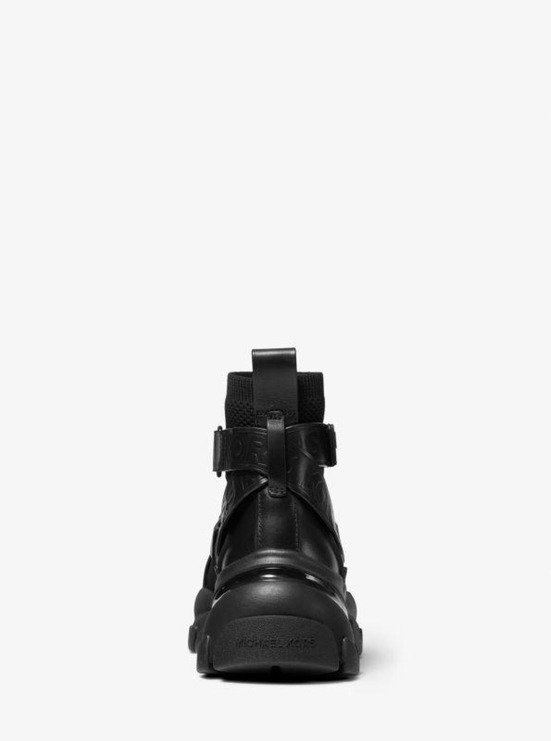 Nick Leather Strap Knit Trainer