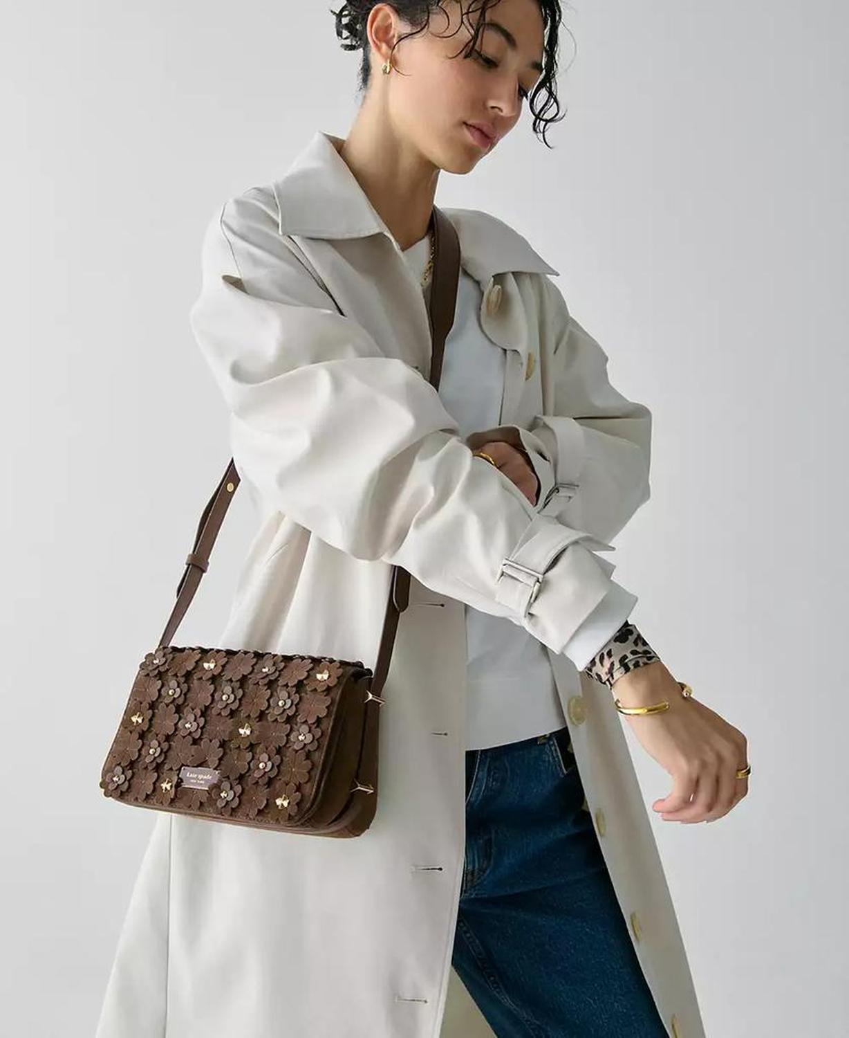 Liv Floral Embellished Suede Crossbody Bag