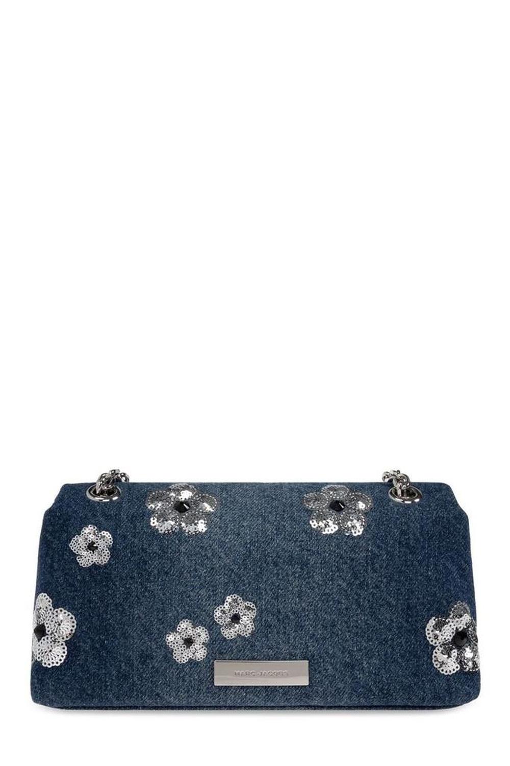 Marc Jacobs The Sequin Daisy Denim Dual Chain Mini Bag