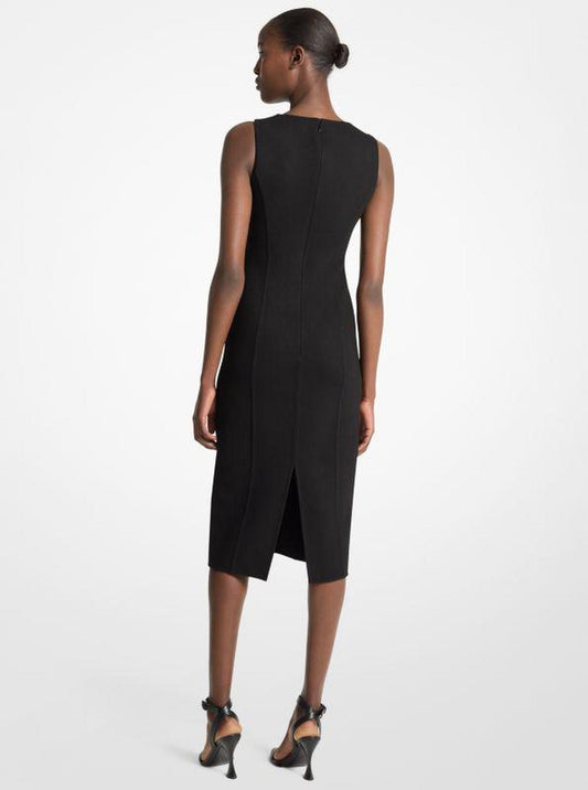 Double-Faced Stretch Wool Crepe Sheath Dress