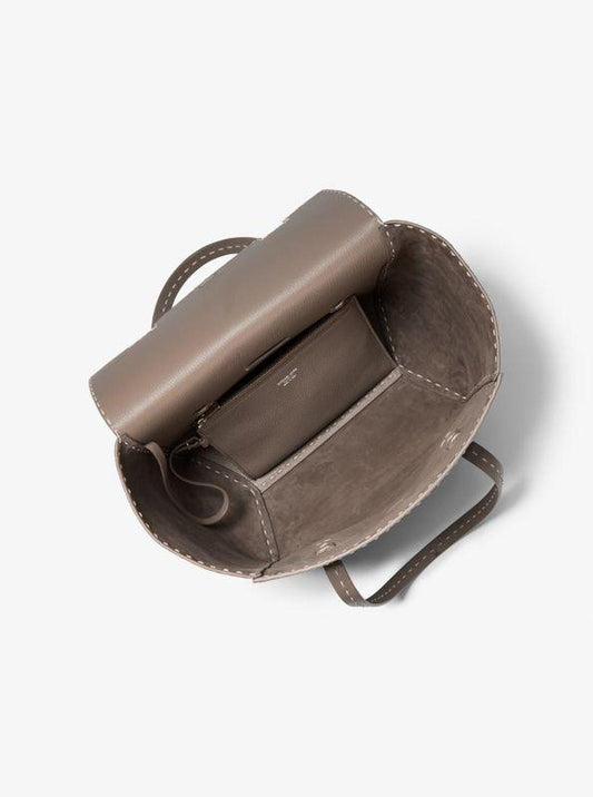 Sophia Hand-Stitched Pebbled Leather Satchel