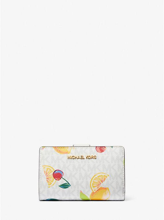 Jet Set Medium Fruit Print Logo Wallet