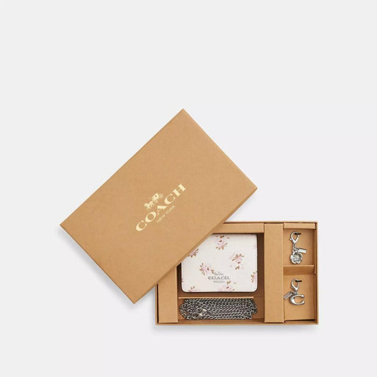Boxed Mini Wallet On A Chain With Floral Print
