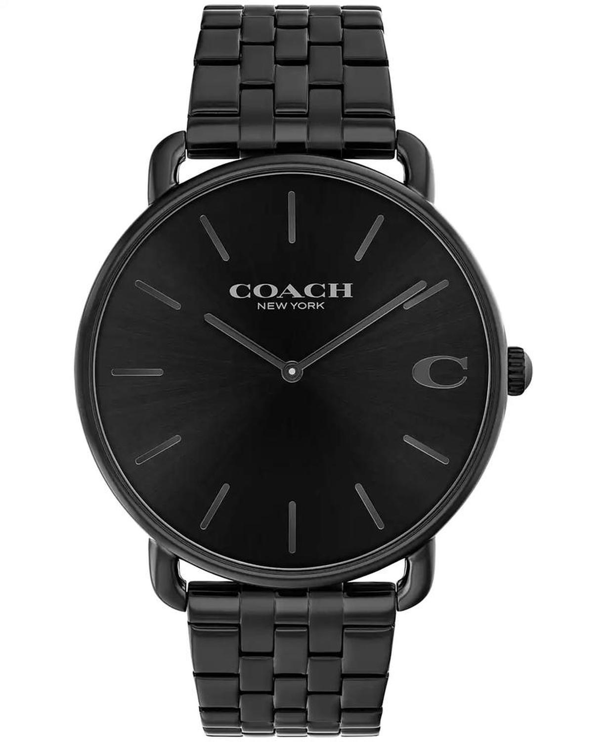 Men's Elliot Ionic Plated Black Stainless Steel Bracelet Watch, 43mm