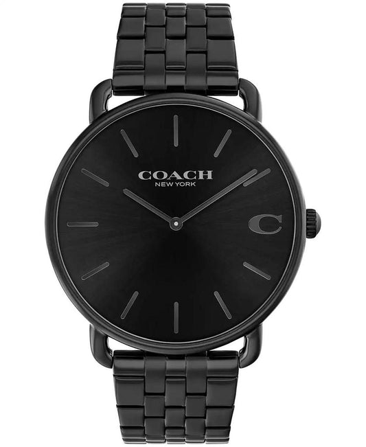 Men's Elliot Ionic Plated Black Stainless Steel Bracelet Watch, 43mm