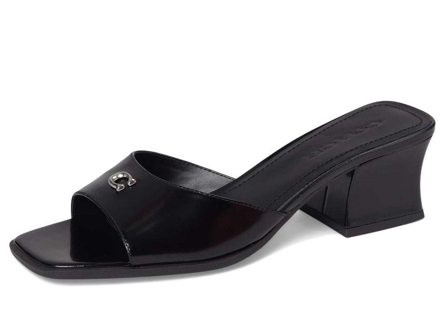 Sculpted C Leather Block Heel Sandals