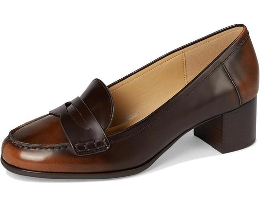 Frances Flex Pump Women's Luggage Leather Block Heel ZOGG665