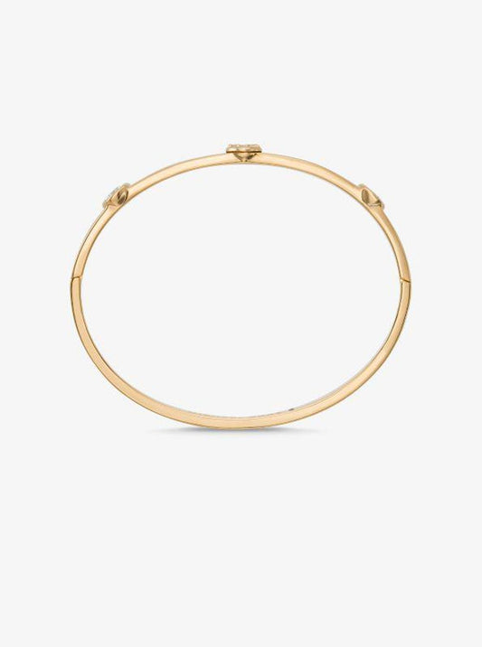 Precious Metal-Plated Brass Logo Bangle