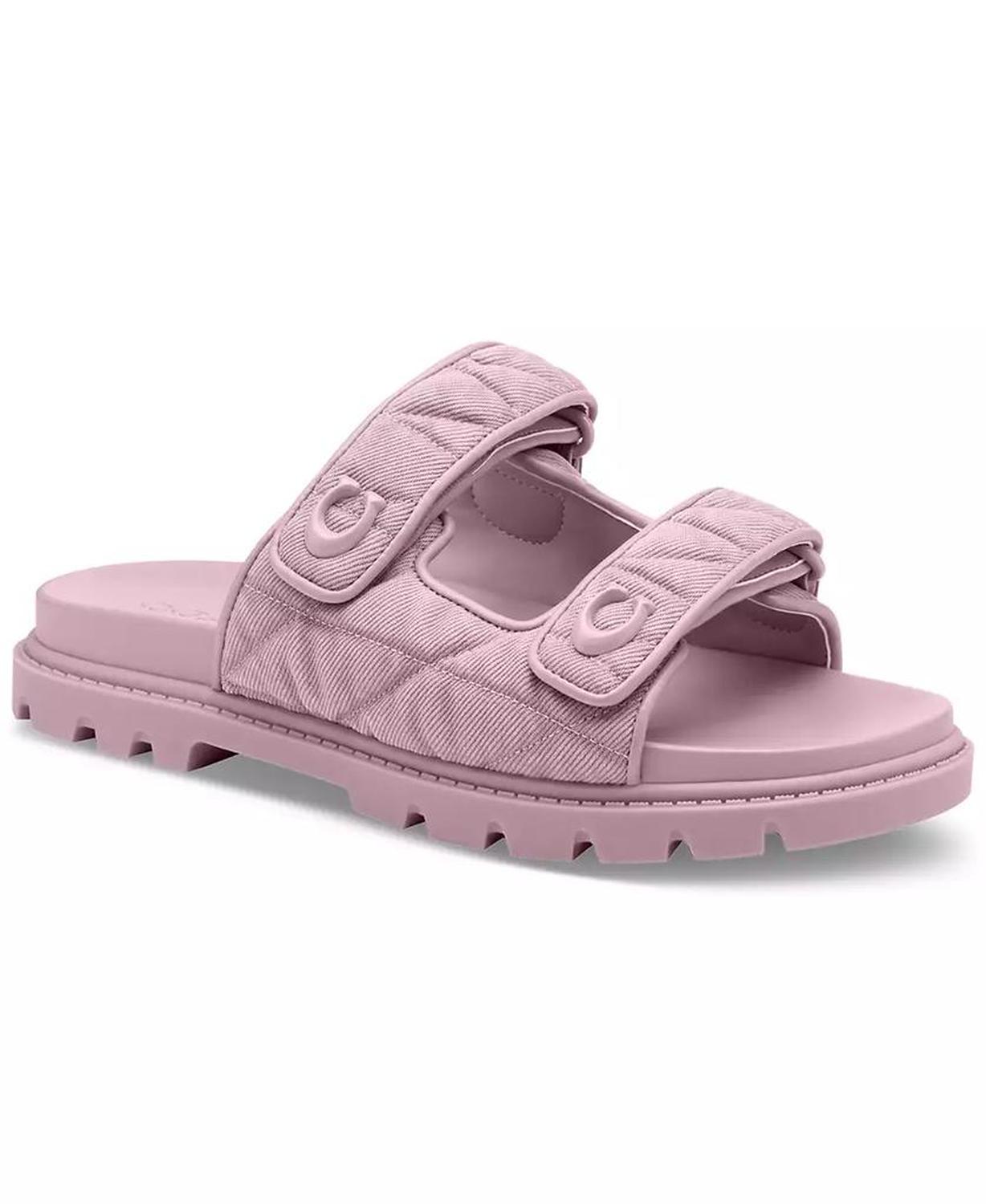 Women's Sculpted C Quilted Washed Denim Double Band Sandals