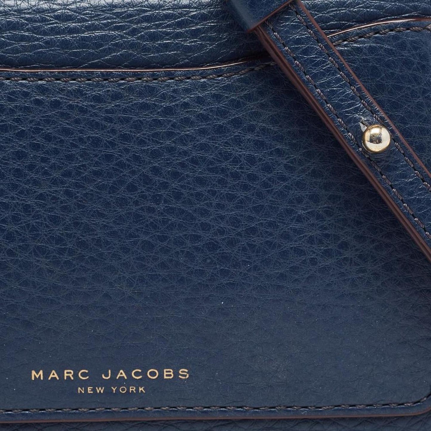 Marc Jacobs Navy Leather Recruit Wallet On Strap