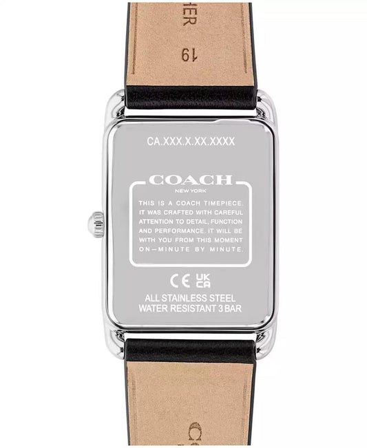 Men's Elliot Black Leather Strap Watch, 32 x 36mm