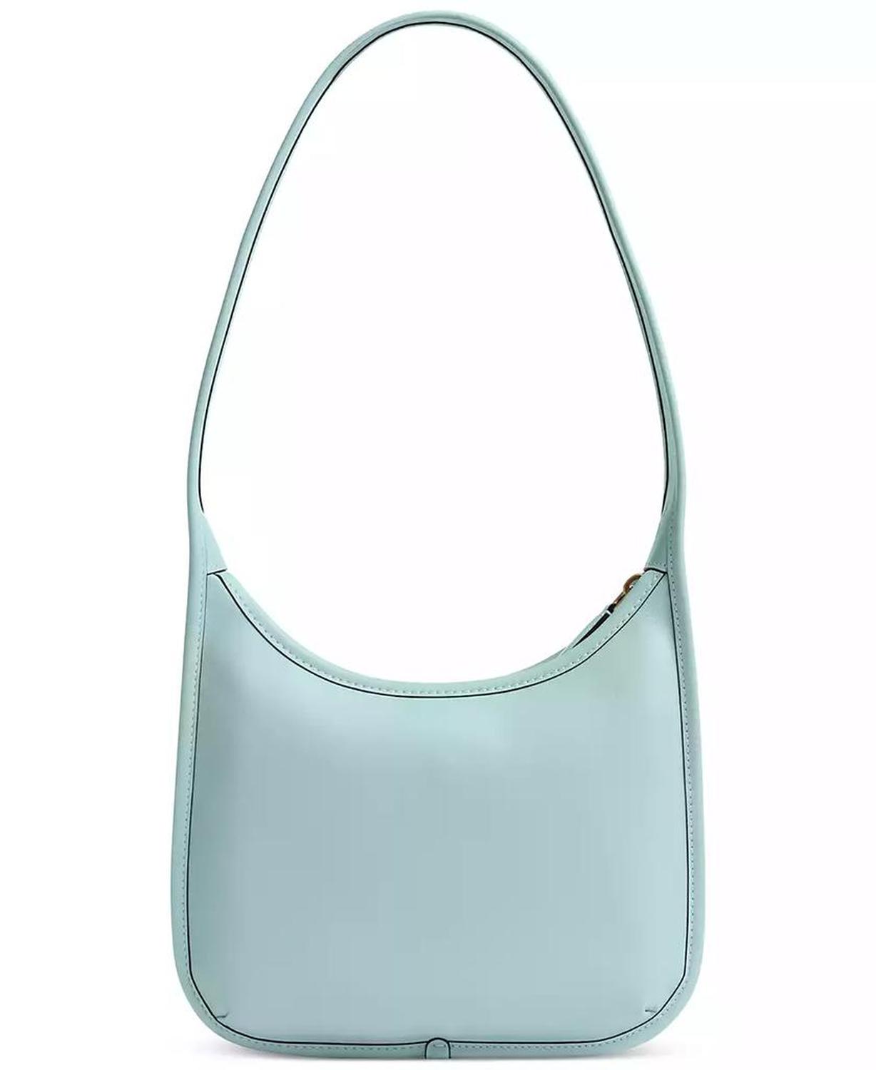 Small Glovetanned Leather Curve Zip Bag