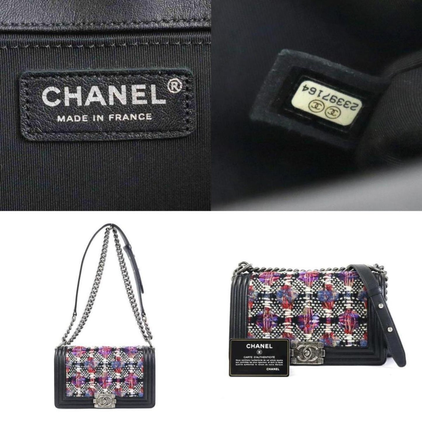 Chanel Boy Wool Shoulder Bag (Pre-Owned)