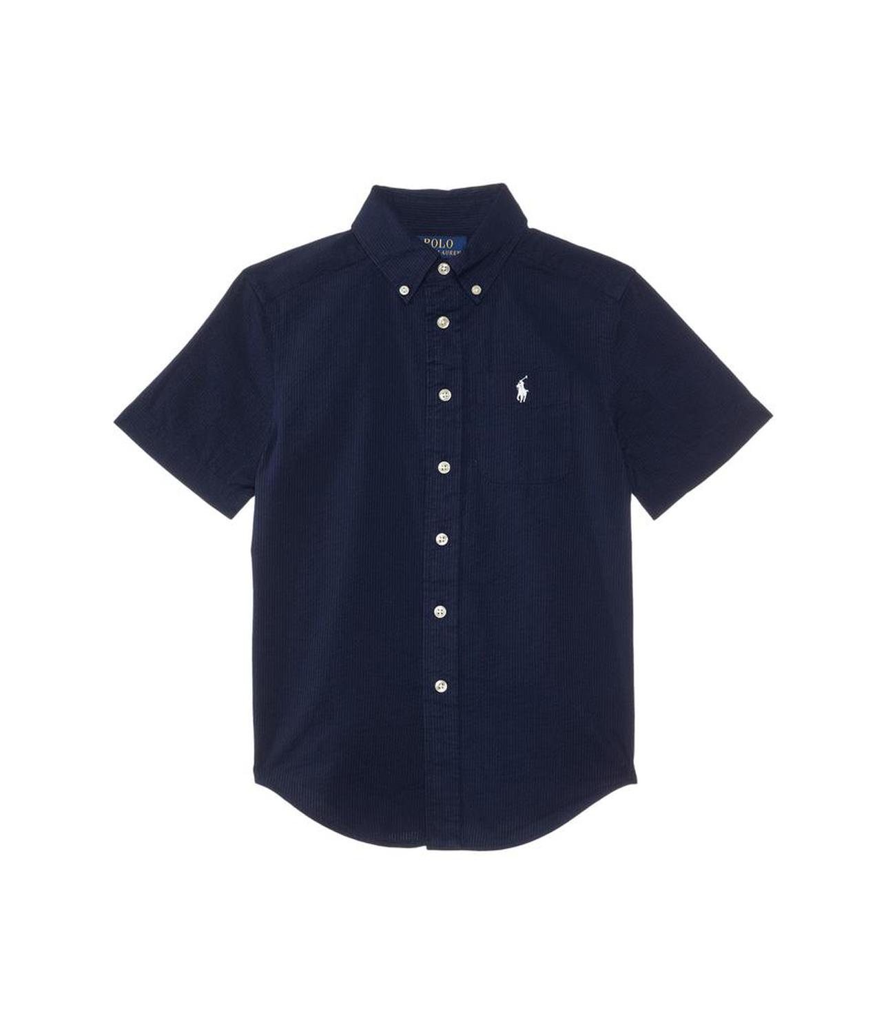 Cotton Seersucker Short-Sleeve Shirt (Big Kid)