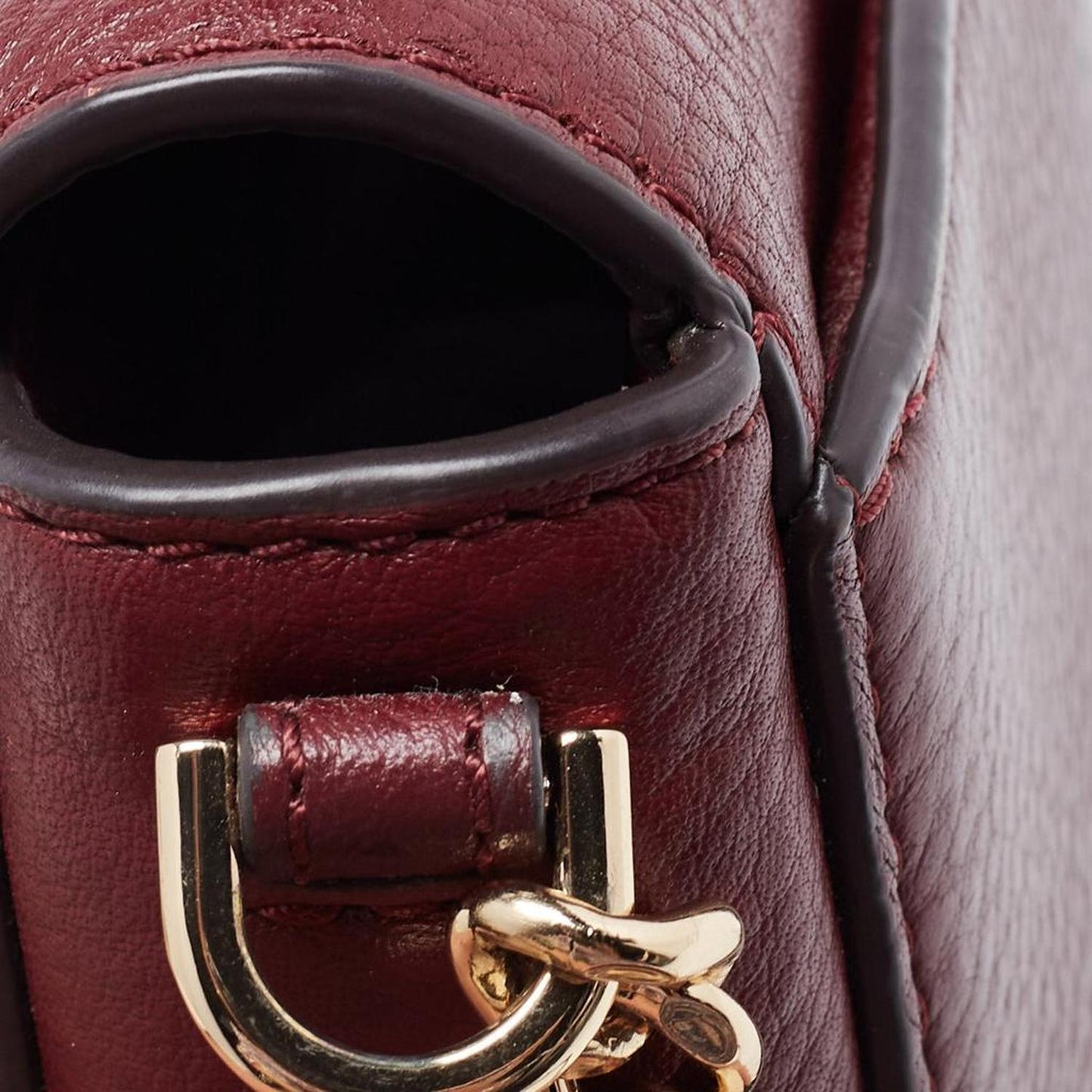 Michael Kors Burgundy Leather Mott Crossbody Bag