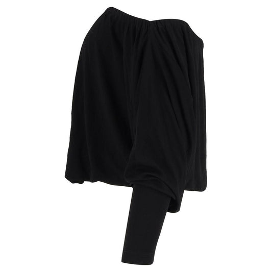 Off The Shoulder Blouse in Black Cotton