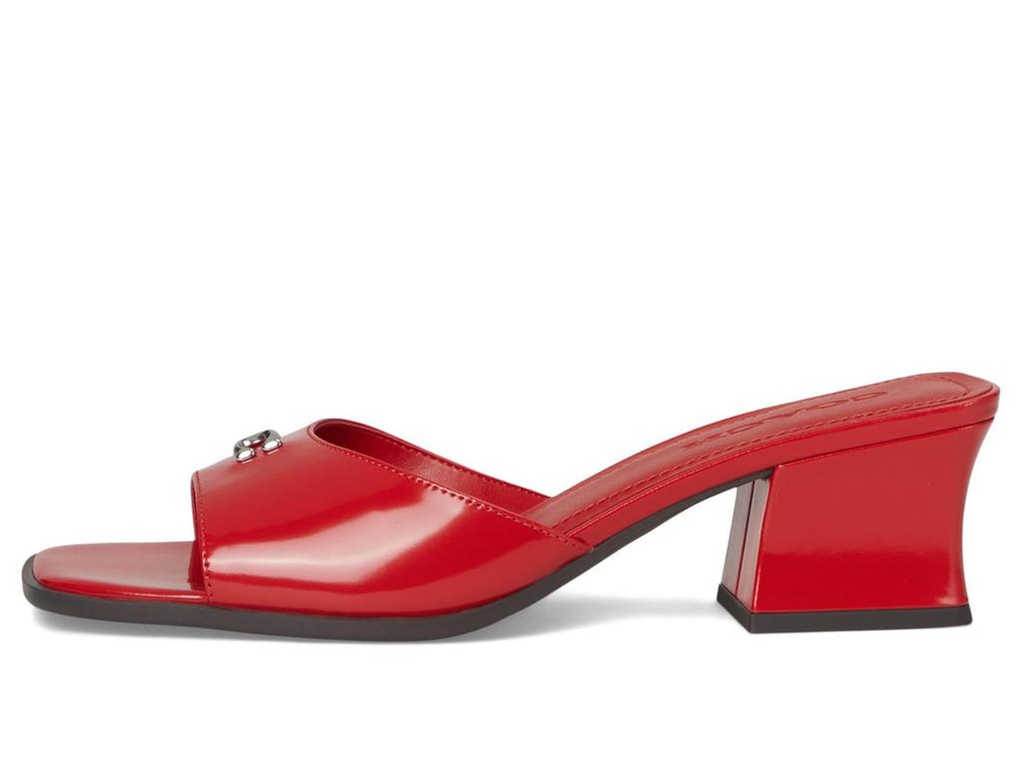 Sculpted C Leather Block Heel Sandals