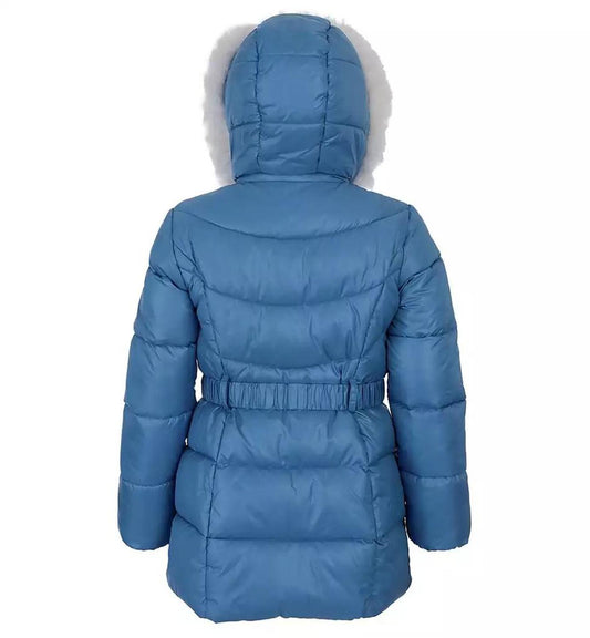 Big Girls Belted Stadium Puffer Jacket