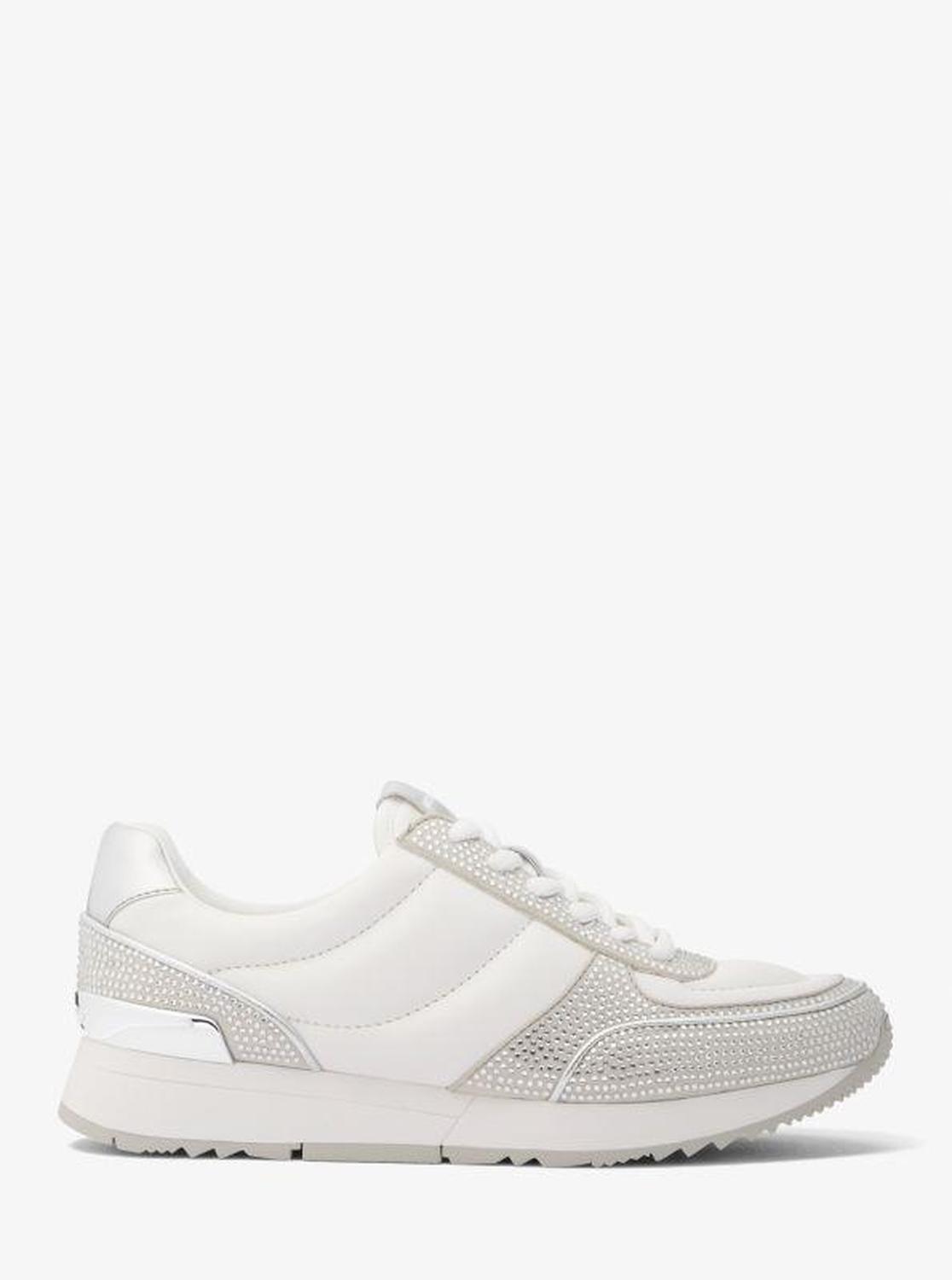 Andi Embellished Quilted Leather and Metallic Trainer