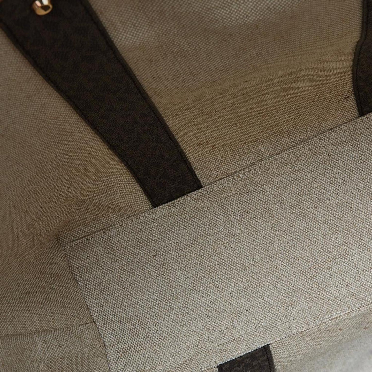 Michael Kors Signature Coated Canvas And Leather Large Logo Stripe Eva Tote