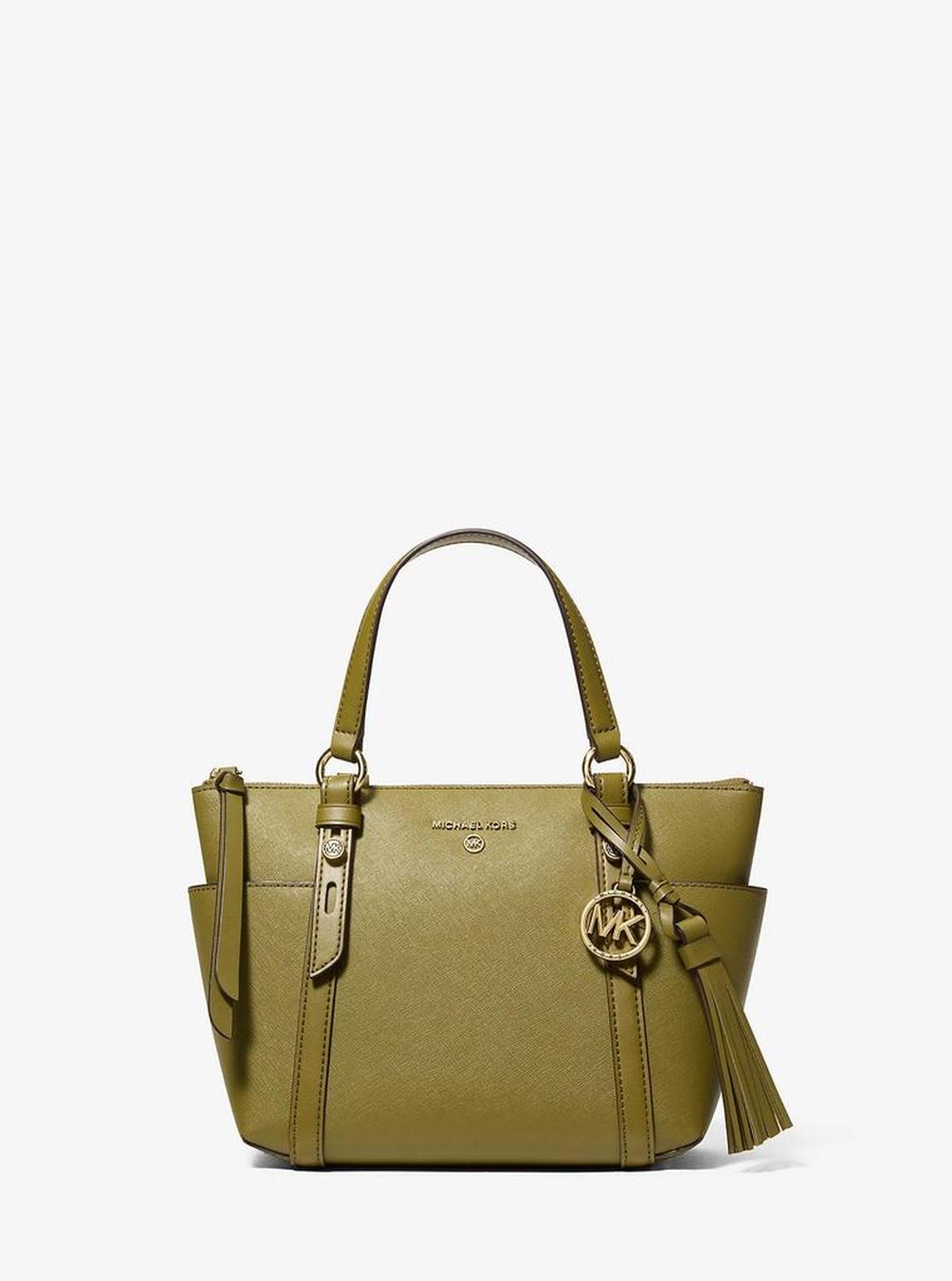 Sullivan Small Saffiano Leather Top-Zip Tote Bag