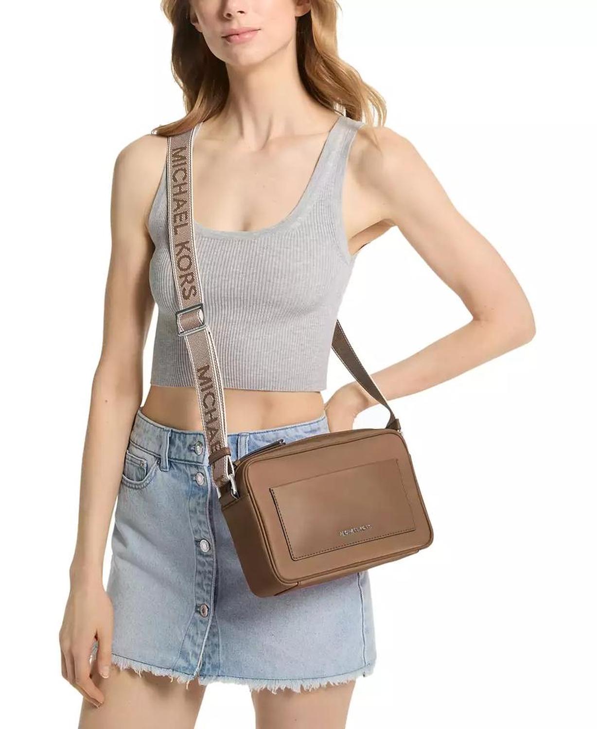 Logo Large Nylon Crossbody with Webbing Strap