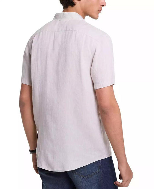 Men's Slim-Fit Yarn-Dyed Linen Shirt