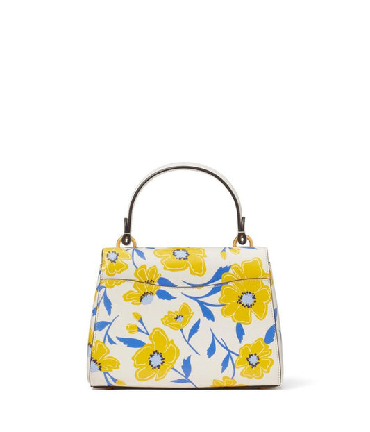 Katy Sunshine Floral Textured Leather Small Top Handle