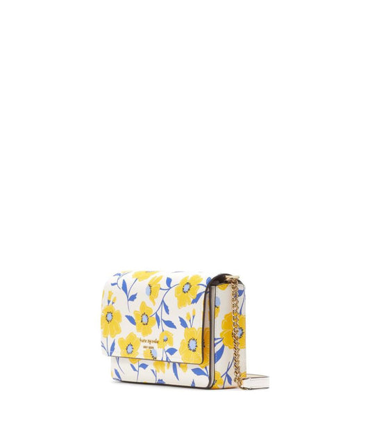 Morgan Sunshine Floral Printed Pvc Flap Chain Wallet